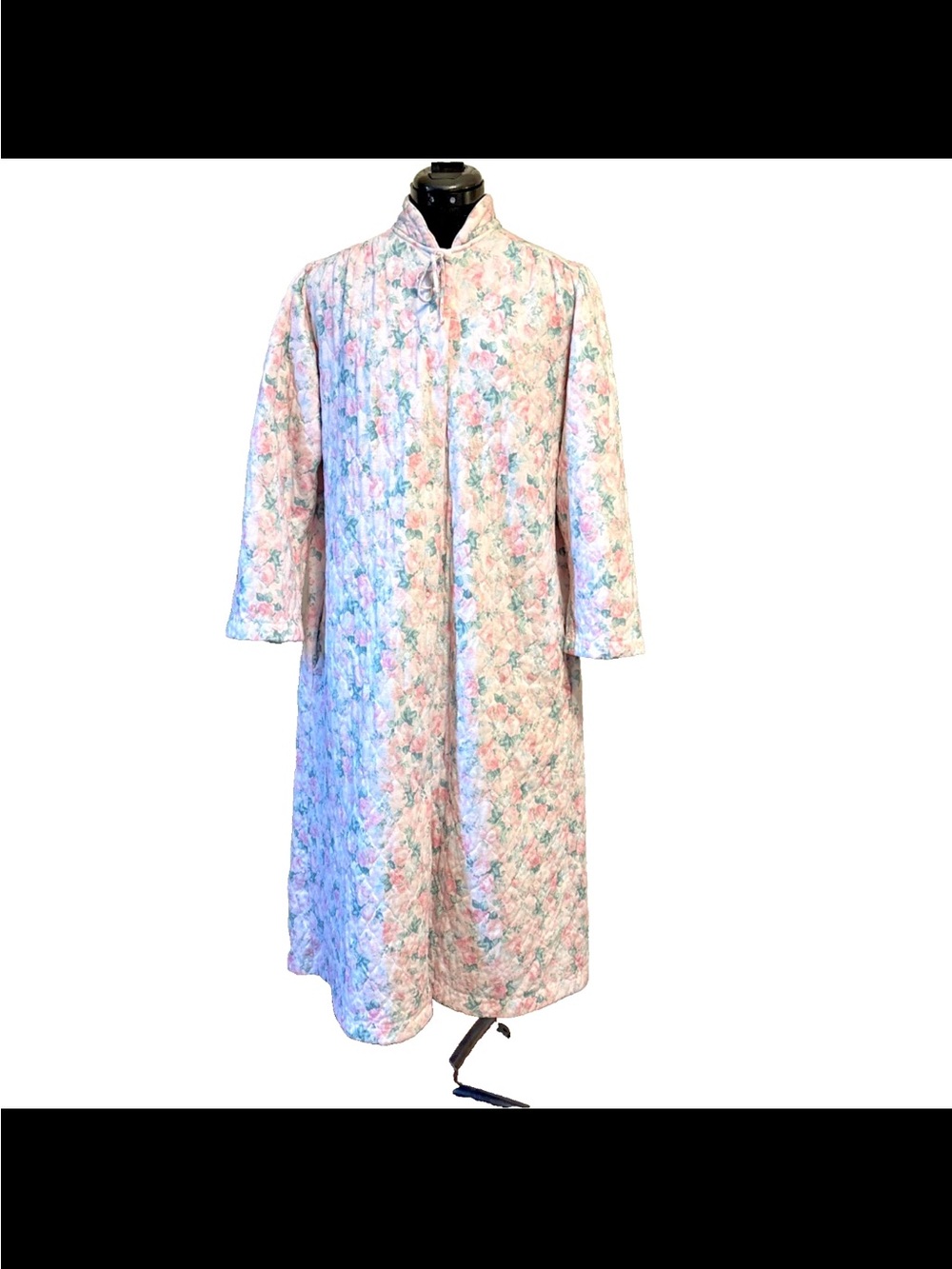 Vintage Miss Elaine At Home Floral Housecoat Robe Made in USA Floral Cottagecore